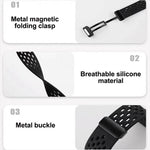 Confezione da 5 cinturini per orologio in silicone nero con fibbia magnetica stile foro xDfind, For Samsung Galaxy Fit3