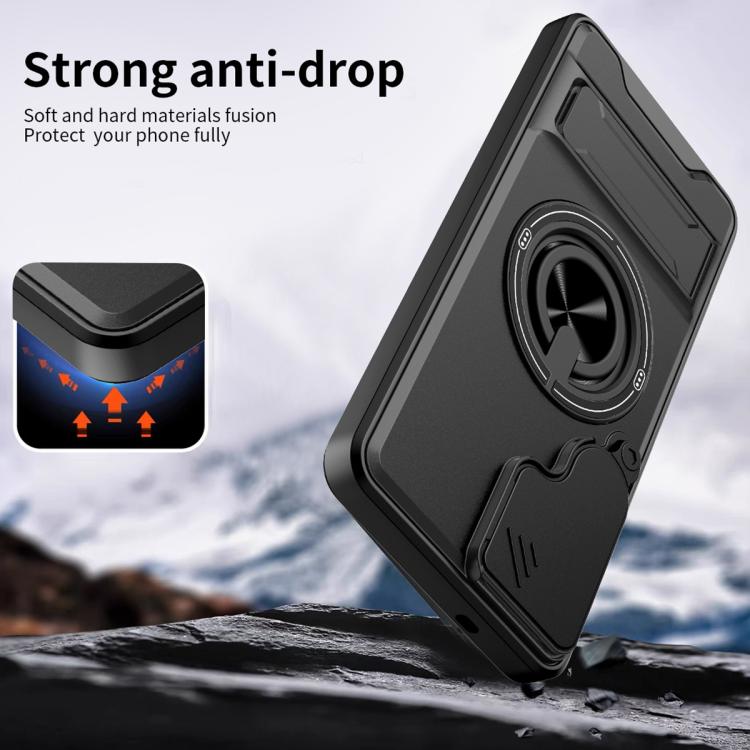 Custodia per telefono multifunzionale magnetica antiurto con finestra scorrevole per obiettivo., For Samsung Galaxy S26+ 5G, For Galaxy S26 Edge 5G, For Samsung Galaxy S26 Ultra 5G, For Samsung Galaxy S26 5G