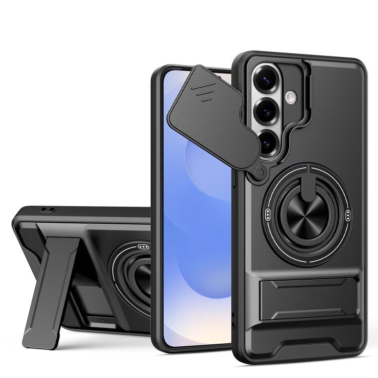 Custodia per telefono multifunzionale magnetica antiurto con finestra scorrevole per obiettivo., For Samsung Galaxy S26+ 5G, For Galaxy S26 Edge 5G, For Samsung Galaxy S26 Ultra 5G, For Samsung Galaxy S26 5G