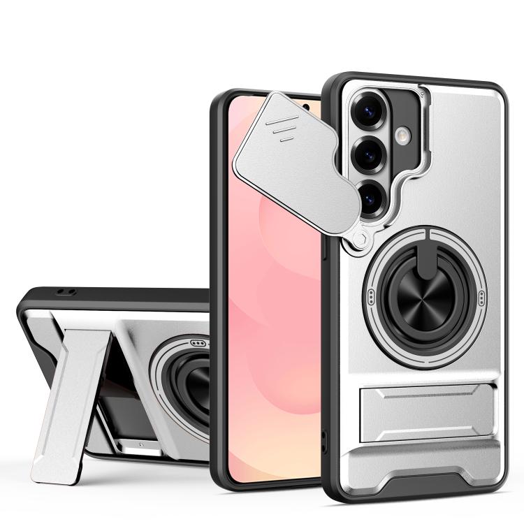 Custodia per telefono multifunzionale magnetica antiurto con finestra scorrevole per obiettivo., For Samsung Galaxy S26+ 5G, For Galaxy S26 Edge 5G, For Samsung Galaxy S26 Ultra 5G, For Samsung Galaxy S26 5G