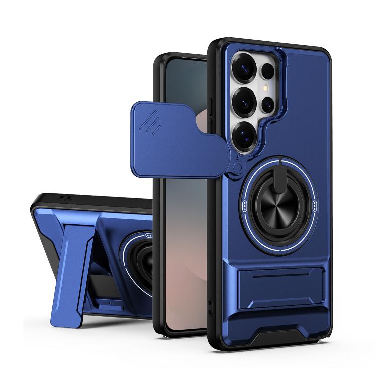 Custodia per telefono multifunzionale magnetica antiurto con finestra scorrevole per obiettivo., For Samsung Galaxy S26+ 5G, For Galaxy S26 Edge 5G, For Samsung Galaxy S26 Ultra 5G, For Samsung Galaxy S26 5G
