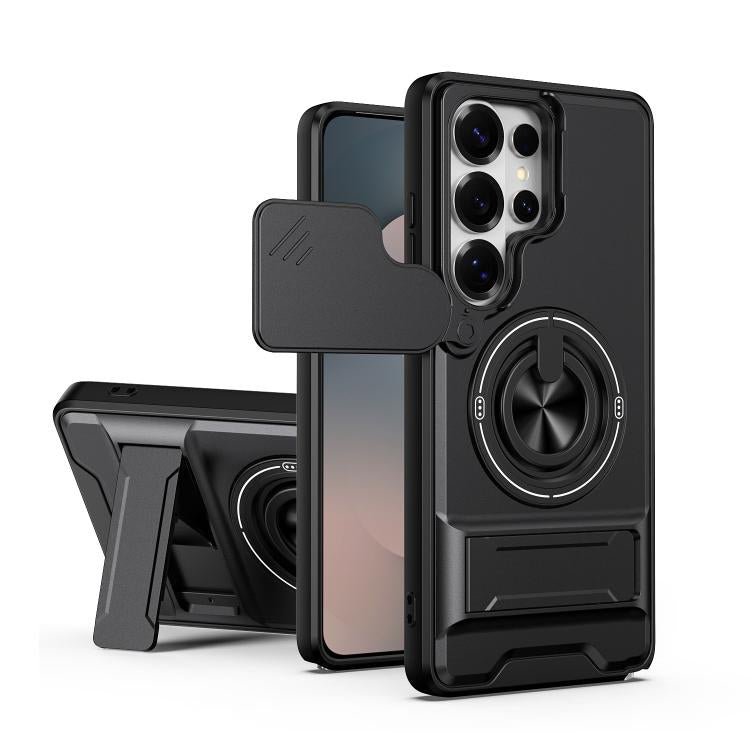 Custodia per telefono multifunzionale magnetica antiurto con finestra scorrevole per obiettivo., For Samsung Galaxy S26+ 5G, For Galaxy S26 Edge 5G, For Samsung Galaxy S26 Ultra 5G, For Samsung Galaxy S26 5G