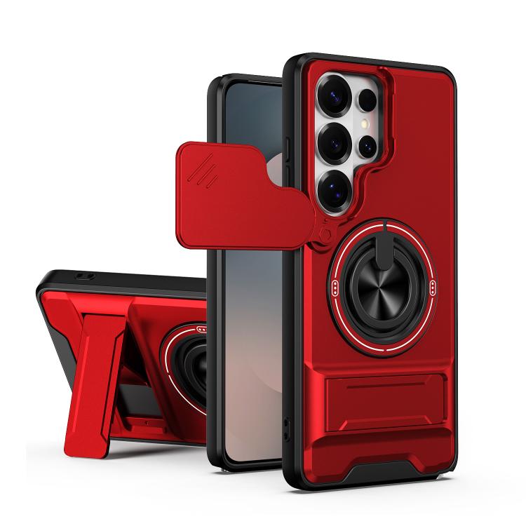Custodia per telefono multifunzionale magnetica antiurto con finestra scorrevole per obiettivo., For Samsung Galaxy S26+ 5G, For Galaxy S26 Edge 5G, For Samsung Galaxy S26 Ultra 5G, For Samsung Galaxy S26 5G