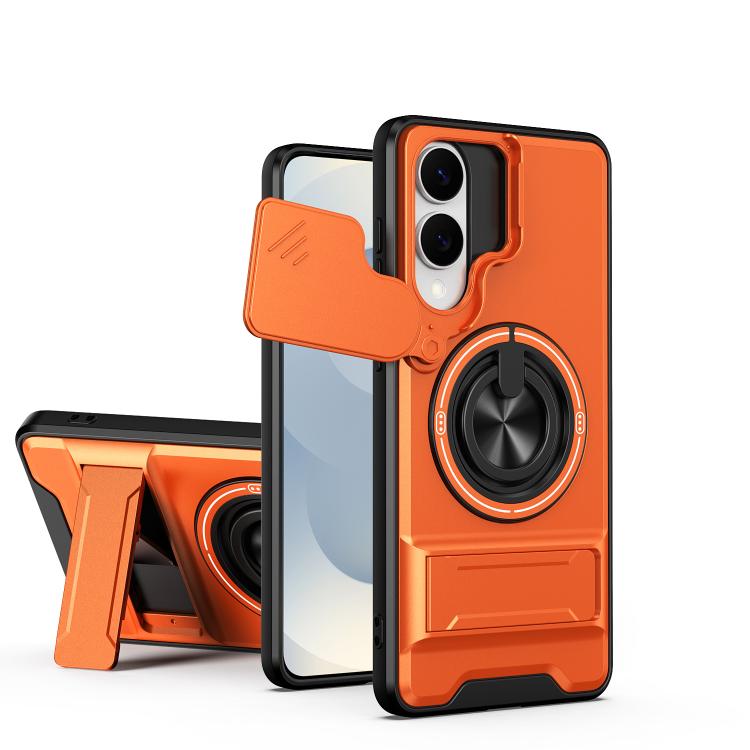 Custodia per telefono multifunzionale magnetica antiurto con finestra scorrevole per obiettivo., For Samsung Galaxy S25 FE 5G, For Samsung Galaxy S25 Edge 5G, For Samsung Galaxy S25 5G, For Samsung Galaxy S25+ 5G