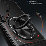 Custodia per telefono multifunzionale magnetica antiurto con finestra scorrevole per obiettivo., For Samsung Galaxy S25 FE 5G, For Samsung Galaxy S25 Edge 5G, For Samsung Galaxy S25 5G, For Samsung Galaxy S25+ 5G