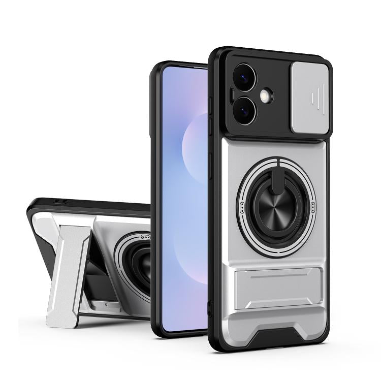 Custodia per telefono multifunzionale magnetica antiurto con finestra scorrevole per obiettivo., For Samsung Galaxy S26+ 5G, For Galaxy S26 Edge 5G, For Samsung Galaxy S26 Ultra 5G, For Samsung Galaxy S26 5G
