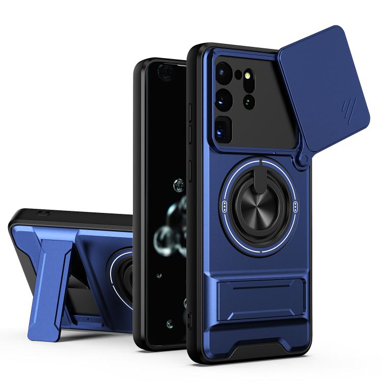 Custodia per telefono multifunzionale magnetica antiurto con finestra scorrevole per obiettivo., For Galaxy S21+ 5G, For Galaxy S20 FE 5G, For Galaxy S20 Ultra 5G, For Galaxy S20 5G