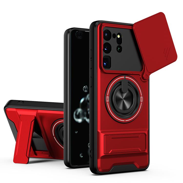 Custodia per telefono multifunzionale magnetica antiurto con finestra scorrevole per obiettivo., For Galaxy S21+ 5G, For Galaxy S20 FE 5G, For Galaxy S20 Ultra 5G, For Galaxy S20 5G