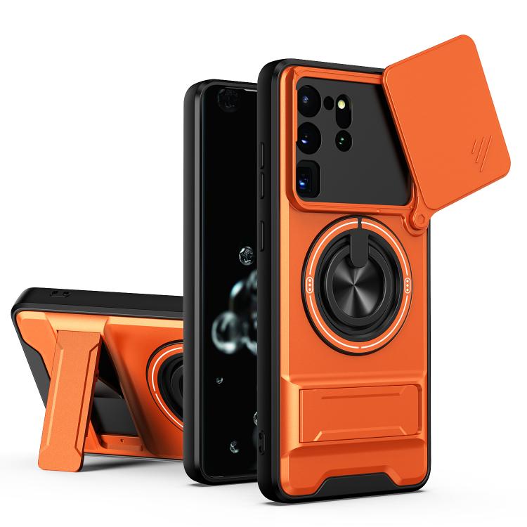 Custodia per telefono multifunzionale magnetica antiurto con finestra scorrevole per obiettivo., For Galaxy S21+ 5G, For Galaxy S20 FE 5G, For Galaxy S20 Ultra 5G, For Galaxy S20 5G