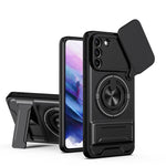 Custodia per telefono multifunzionale magnetica antiurto con finestra scorrevole per obiettivo., For Galaxy S22+ 5G, For Galaxy S22 5G, For Galaxy S21 FE 5G, For Galaxy S21 5G