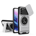 Custodia per telefono multifunzionale magnetica antiurto con finestra scorrevole per obiettivo., For Galaxy S22+ 5G, For Galaxy S22 5G, For Galaxy S21 FE 5G, For Galaxy S21 5G