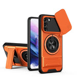 Custodia per telefono multifunzionale magnetica antiurto con finestra scorrevole per obiettivo., For Galaxy S22+ 5G, For Galaxy S22 5G, For Galaxy S21 FE 5G, For Galaxy S21 5G