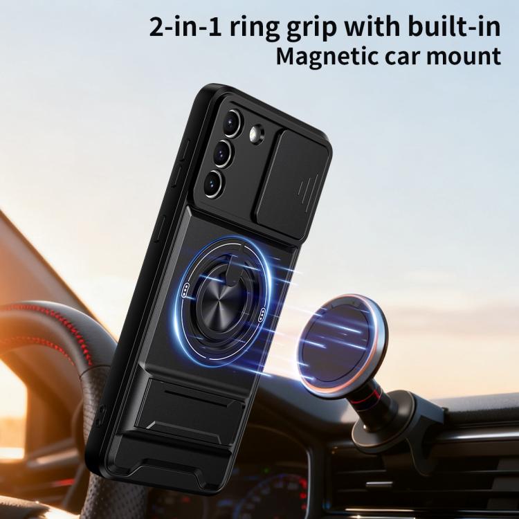 Custodia per telefono multifunzionale magnetica antiurto con finestra scorrevole per obiettivo., For Galaxy S21+ 5G, For Galaxy S20 FE 5G, For Galaxy S20 Ultra 5G, For Galaxy S20 5G