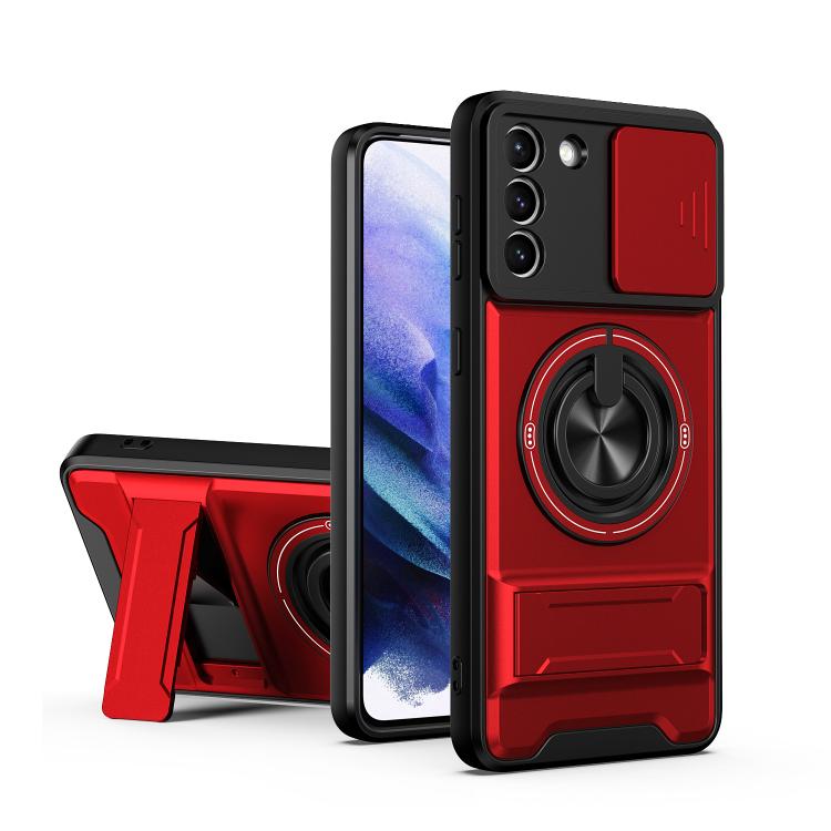 Custodia per telefono multifunzionale magnetica antiurto con finestra scorrevole per obiettivo., For Galaxy S21+ 5G, For Galaxy S20 FE 5G, For Galaxy S20 Ultra 5G, For Galaxy S20 5G
