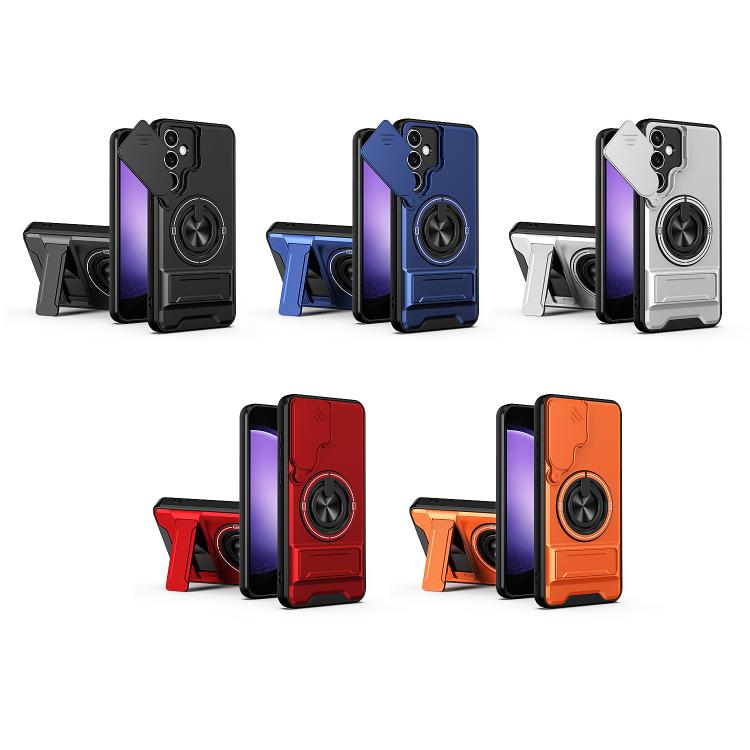 Custodia per telefono multifunzionale magnetica antiurto con finestra scorrevole per obiettivo., For Galaxy S23 FE 5G, For Samsung Galaxy S23 Ultra 5G, For Galaxy S23+ 5G, For Galaxy S23 5G