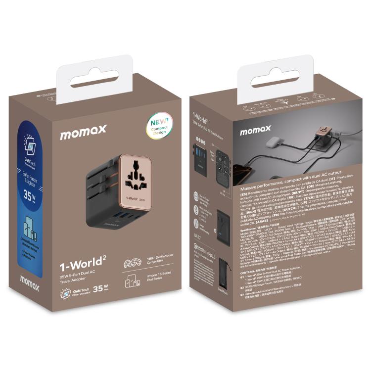 Caricabatterie rapido doppio GaN MOMAX 35W PD