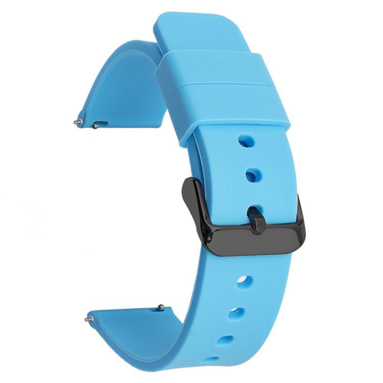 Cinturino per orologio impermeabile in silicone tinta unita con fibbia ad ardiglione nera in acciaio inossidabile xDfind, 16mm