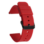 Cinturino per orologio impermeabile in silicone tinta unita con fibbia ad ardiglione nera in acciaio inossidabile xDfind, 18mm