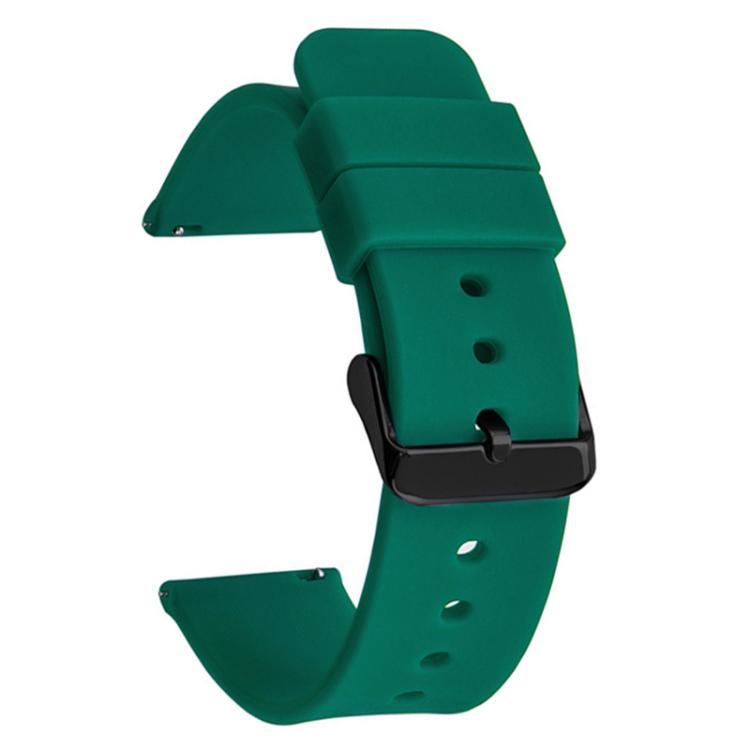 Cinturino per orologio impermeabile in silicone tinta unita con fibbia ad ardiglione nera in acciaio inossidabile xDfind, 20mm
