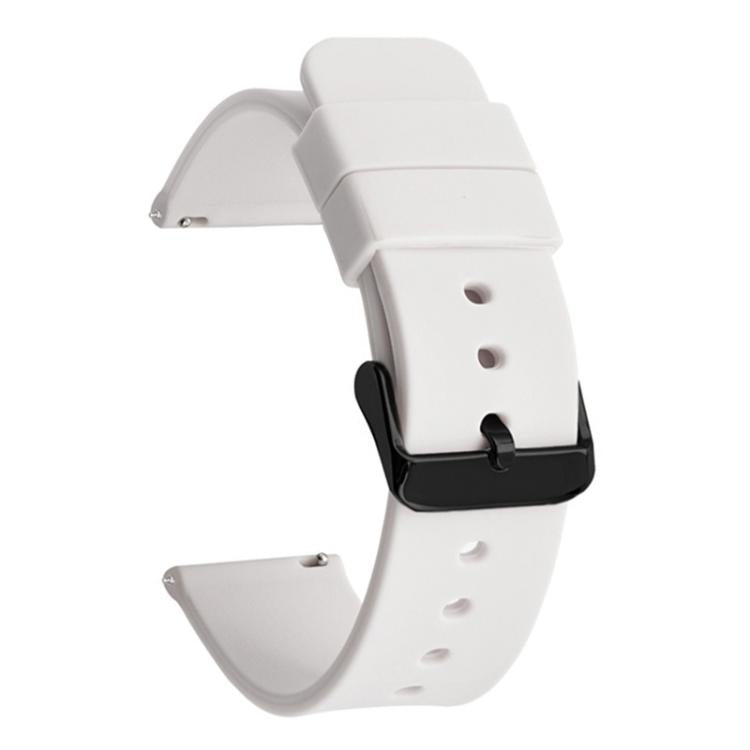 Cinturino per orologio impermeabile in silicone tinta unita con fibbia ad ardiglione nera in acciaio inossidabile xDfind, 22mm