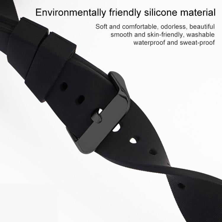 Cinturino per orologio impermeabile in silicone tinta unita con fibbia ad ardiglione nera in acciaio inossidabile xDfind, 21mm