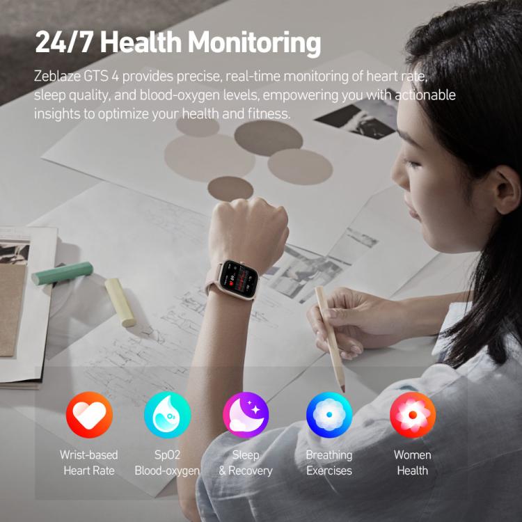 Zeblaze GTS 4, smartwatch sportivo con schermo AMOLED da 1,94 pollici e certificazione IP68 di impermeabilità.