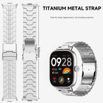 Cinturino per orologio in lega di titanio con fibbia di sicurezza a doppia apertura., For Redmi Watch6/5/4/Xiaomi Band 9 Pro/8 Pro