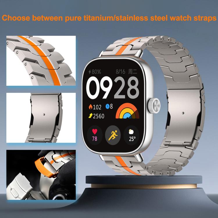 Cinturino per orologio in lega di titanio con fibbia di sicurezza a doppia apertura., For Redmi Watch6/5/4/Xiaomi Band 9 Pro/8 Pro