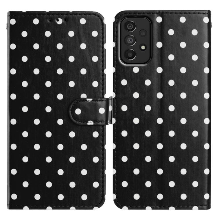 Custodia per telefono in ecopelle con motivo a pois, For Samsung Galaxy A14 5G, For Samsung Galaxy A04s, For Samsung Galaxy A73 5G, For Samsung Galaxy A33 5G