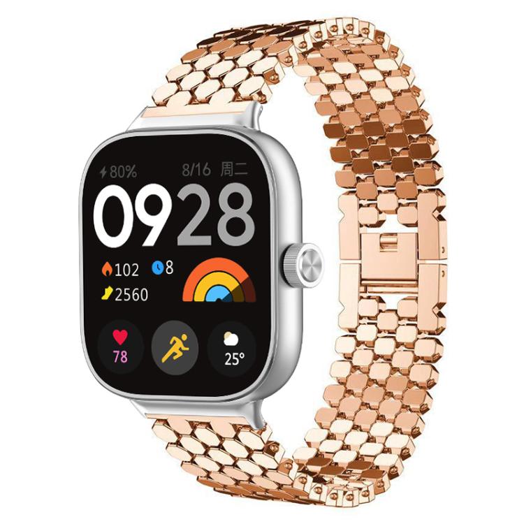 Cinturino per orologio in acciaio inossidabile con texture a squame di pesce., For Redmi Watch6/5/4/Xiaomi Band 9 Pro/8 Pro