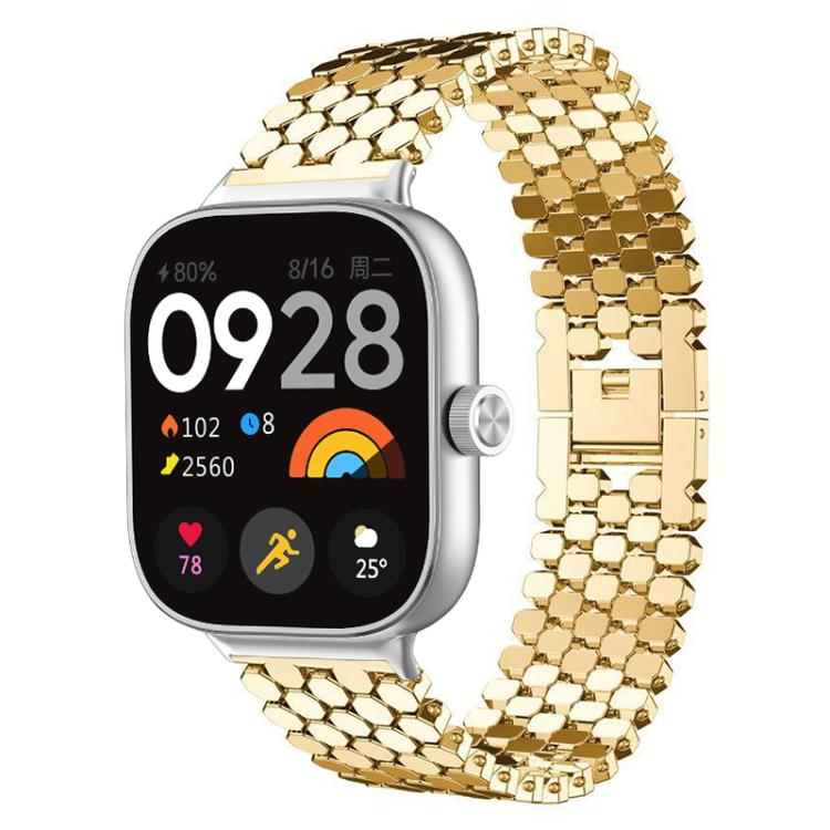 Cinturino per orologio in acciaio inossidabile con texture a squame di pesce., For Redmi Watch6/5/4/Xiaomi Band 9 Pro/8 Pro