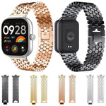 Cinturino per orologio in acciaio inossidabile con texture a squame di pesce., For Redmi Watch6/5/4/Xiaomi Band 9 Pro/8 Pro