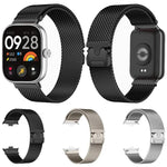 Cinturino per orologio in acciaio inox a maglia milanese con paracadute magnetico., For Redmi Watch6/5/4/Xiaomi Band 9 Pro/8 Pro