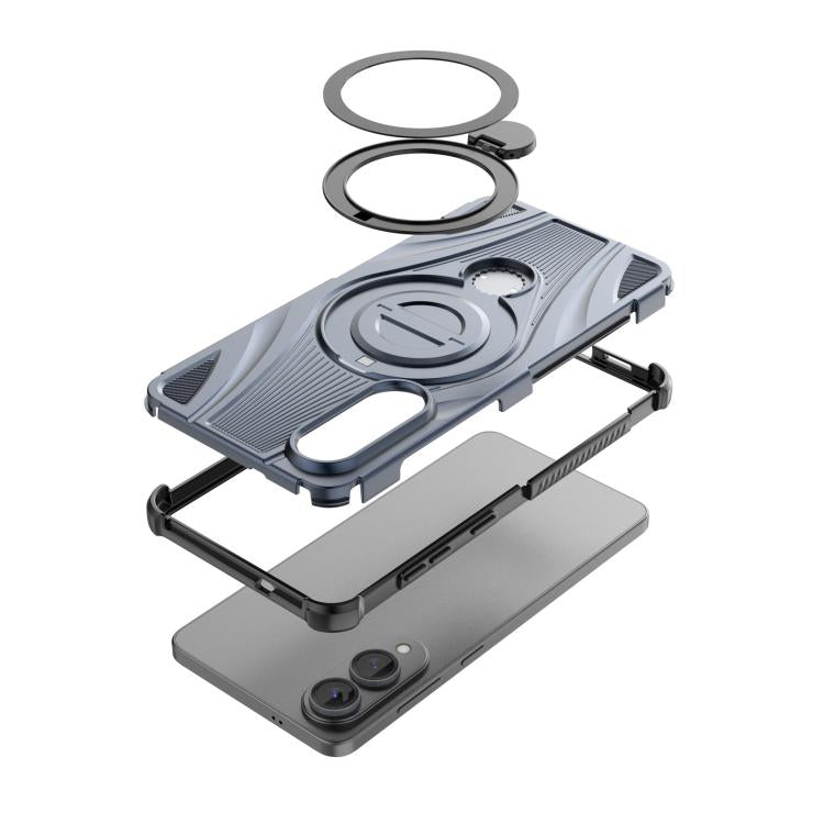 Custodia per telefono magnetica con supporto girevole metallico a stella., For Samsung Galaxy S25 Edge 5G, For Samsung Galaxy S25 5G, For Samsung Galaxy S25 Ultra 5G