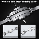 Cinturino per orologio in acciaio inossidabile con fibbia a farfalla a doppia pressione One Beads., For Xiaomi Band 10 Pro / Redmi Watch 6 / 5