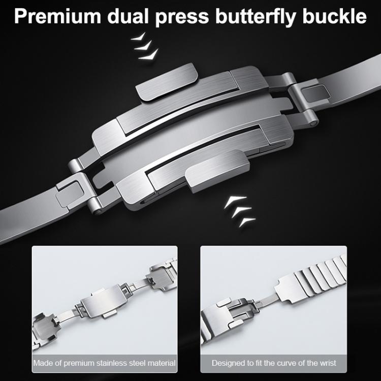 Cinturino per orologio in acciaio inossidabile con fibbia a farfalla a doppia pressione One Beads., For Xiaomi Band 10 Pro / Redmi Watch 6 / 5