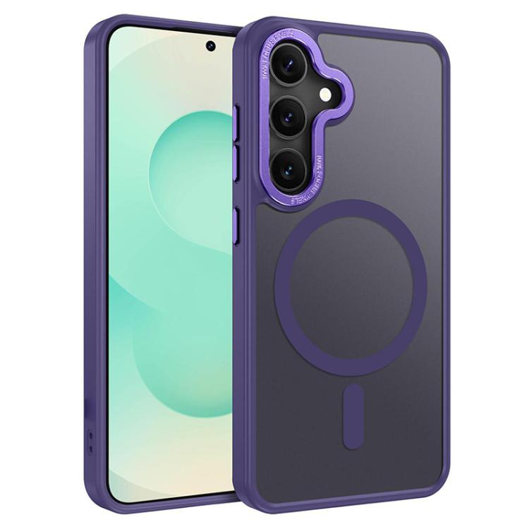 Custodia magnetica per telefono XDcase con cornice in metallo effetto pelle e lente in metallo., For Samsung Galaxy S25 5G, For Samsung Galaxy S25+ 5G, For Samsung Galaxy S25 Ultra 5G, For Samsung Galaxy S24 Ultra 5G, For Samsung Galaxy S24+ 5G        ...