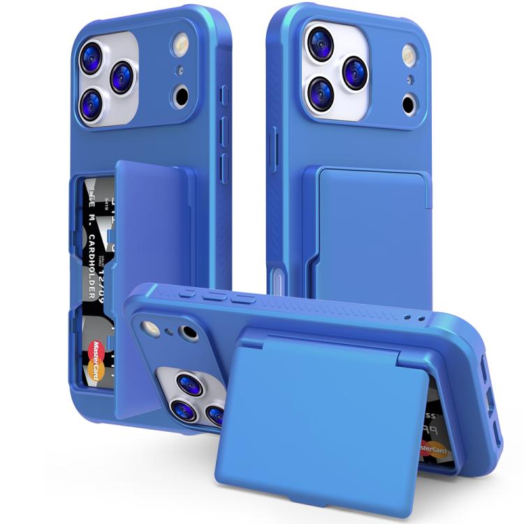 Custodia per telefono ibrida PC TPU con specchio nascosto orizzontale, effetto pelle, con tasca porta carte nascosta., For iPhone 17 Pro Max, For iPhone 17 Pro, For iPhone 17, For iPhone Air