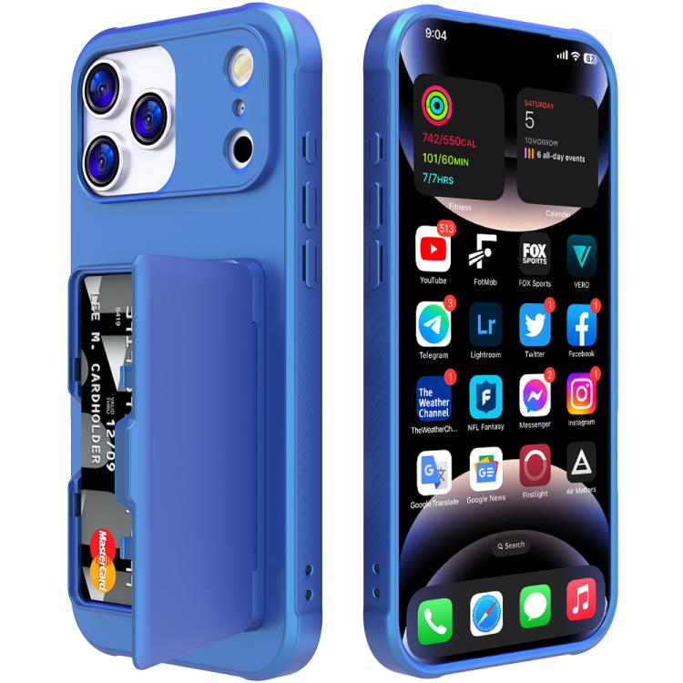 Custodia per telefono ibrida PC TPU con specchio nascosto orizzontale, effetto pelle, con tasca porta carte nascosta., For iPhone 17 Pro Max, For iPhone 17 Pro, For iPhone 17, For iPhone Air