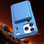Custodia per telefono ibrida PC TPU con specchio nascosto orizzontale, effetto pelle, con tasca porta carte nascosta., For iPhone 17 Pro Max, For iPhone 17 Pro, For iPhone 17, For iPhone Air