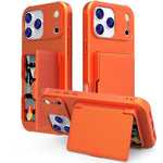Custodia per telefono ibrida PC TPU con specchio nascosto orizzontale, effetto pelle, con tasca porta carte nascosta., For iPhone 17 Pro Max, For iPhone 17 Pro, For iPhone 17, For iPhone Air