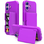 Custodia per telefono ibrida PC TPU con specchio nascosto orizzontale, effetto pelle, con tasca porta carte nascosta., For iPhone 17 Pro Max, For iPhone 17 Pro, For iPhone 17, For iPhone Air