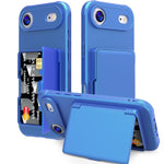 Custodia per telefono ibrida PC TPU con specchio nascosto orizzontale, effetto pelle, con tasca porta carte nascosta., For iPhone 17 Pro Max, For iPhone 17 Pro, For iPhone 17, For iPhone Air