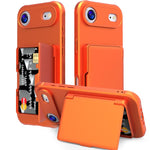 Custodia per telefono ibrida PC TPU con specchio nascosto orizzontale, effetto pelle, con tasca porta carte nascosta., For iPhone 17 Pro Max, For iPhone 17 Pro, For iPhone 17, For iPhone Air