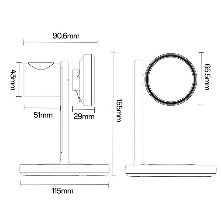 Stazione di ricarica wireless magnetica 3 in 1 Yesido DS40 Qi2.2, DS40