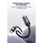 Cavo dati di ricarica Yesido CA201 da 27 W, da Type-C a 8 pin per display OLED., Type-C to 8 Pin