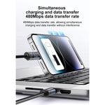 Cavo dati di ricarica Yesido CA201 da 27 W, da Type-C a 8 pin per display OLED., Type-C to 8 Pin