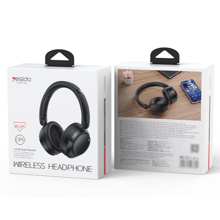 Cuffie Bluetooth circumaurali Yesido EP11 con riduzione del rumore a doppia modalità., EP11