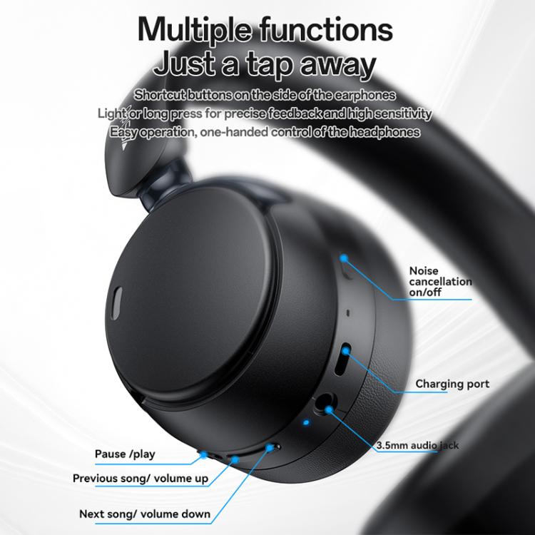 Cuffie Bluetooth circumaurali Yesido EP11 con riduzione del rumore a doppia modalità., EP11