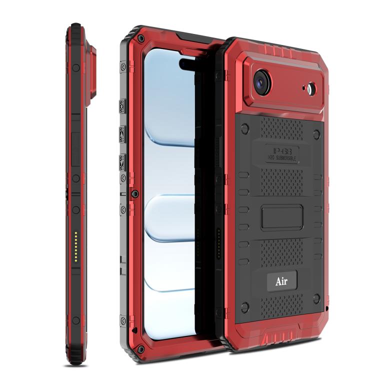 Custodia per telefono ibrida in metallo e silicone a quattro resistenze, For iPhone 17 Pro Max, For iPhone 17 Pro, For iPhone 17, For iPhone Air